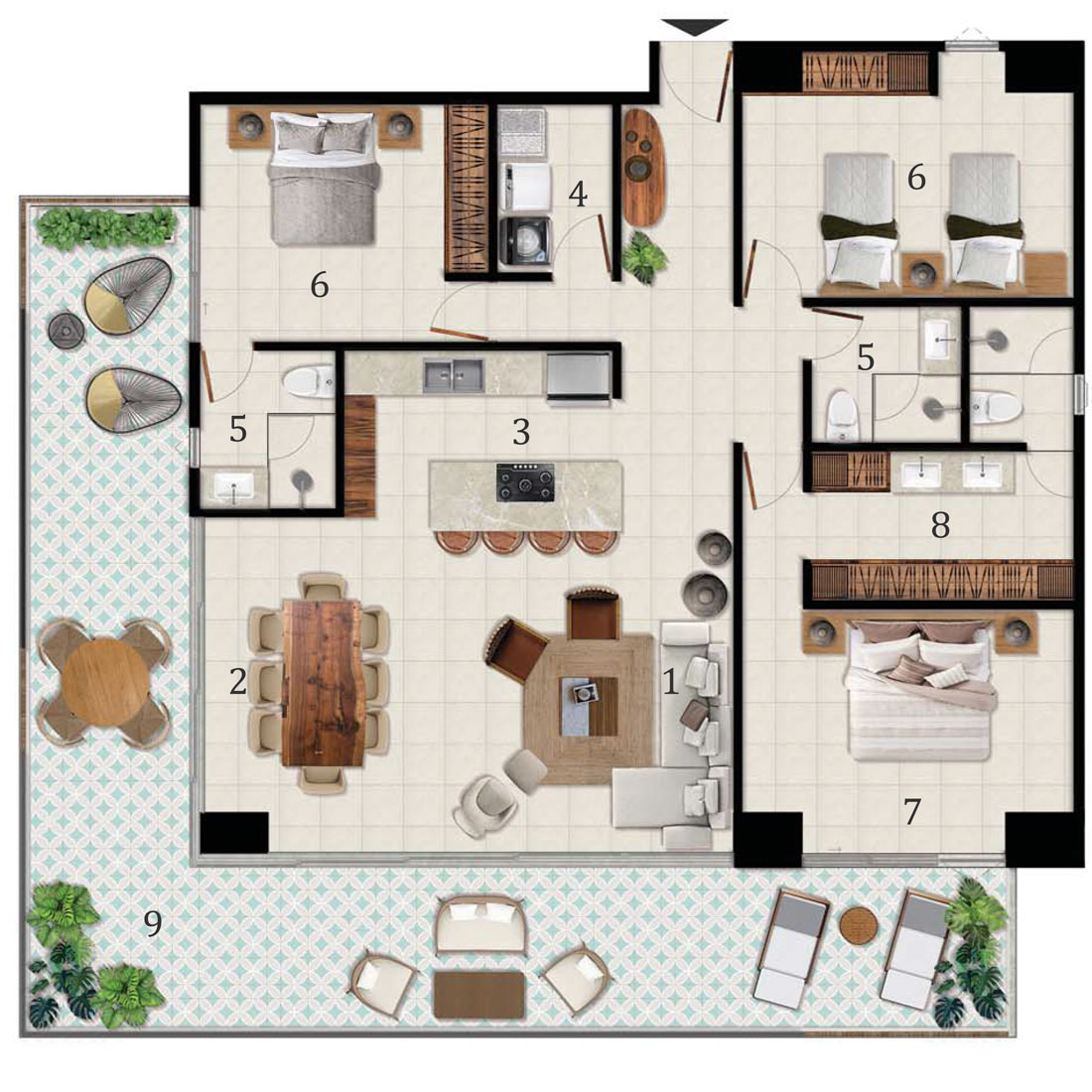 Arama Bay departamentos