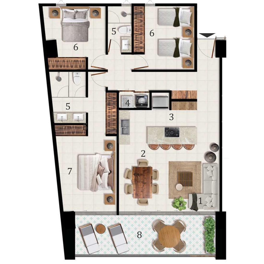 Arama Bay departamentos